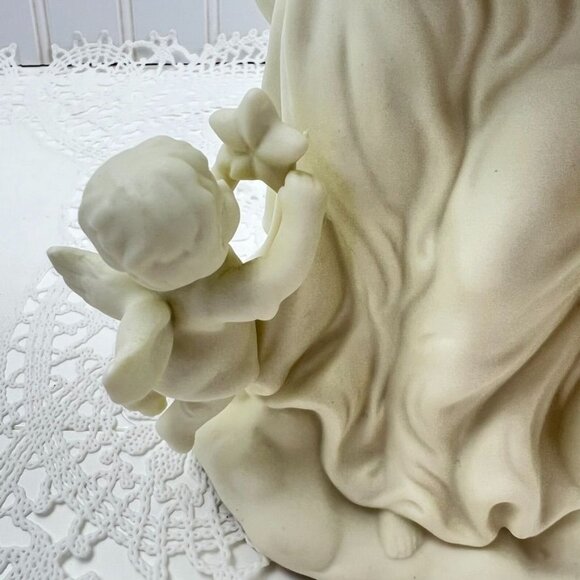 Partylite Holiday Taper Candleholder Figurine Statue Bisque "Angel Of Light" - Picture 9 of 11
